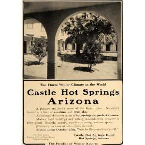  1907 Ad Castle Hot Springs Hotel AZ No Tuberculosis 
