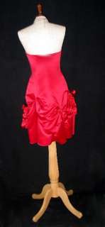 NWT Jessica McClintock Red Satin Bustled Flirty Short Dress Size 6 
