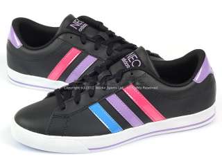 Adidas SE Daily Qt Neo Black/Blue/Purple 2012 Womens Leather Casual 