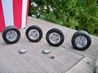 18 Classic American NOS Detroit DieCast Chrome Cragar Wheel Tire Set 