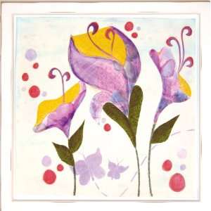  Three Purple Flowers Deco Art Plaque Baby