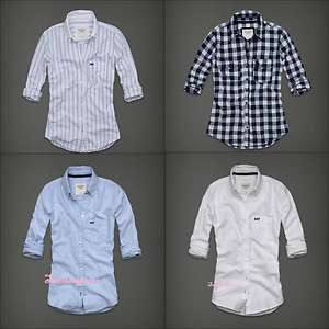 NWT Abercrombie A&F Womens Eden Oxford Shirt Top Blouse S/L White/Blue 