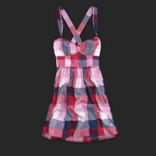 Abercrombie And Fitch A&F Blue Pink Plaid Dress sz M NW  