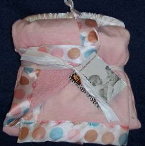 New Pink Northpoint Baby Blanket Polka Dot Sherpa plush  