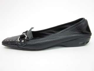 COLE HAAN Black Patent Leather Buckle Detail Loafers 7  