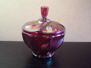 Fenton Ruby Carnival Glass Candy Bowl and Lid  