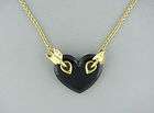 PAUL MORELLI 18K YELLOW GOLD ONYX HEART NECKLACE $1800