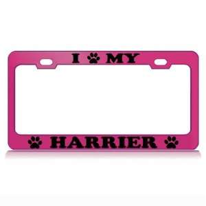  I LOVE MY HARRIER Dog Pet Auto License Plate Frame Tag 