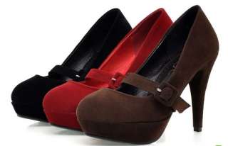 2012 Fashion Womens Platform PumpS Buckle High Heel shoes #037  