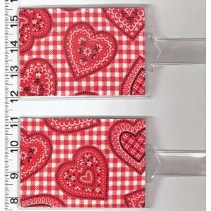   of 2 Luggage Tags Made with Red Heart Bandana Fabric 