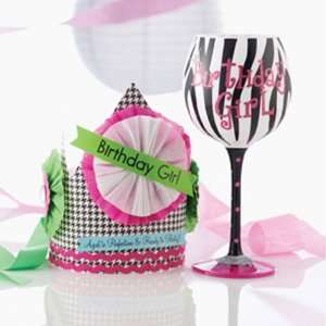  Mud Pie Gifts  119066 Birthday Girl Wine Glass 