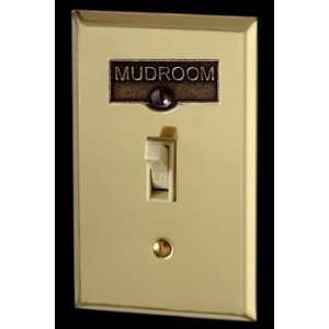 Mud Room, Switchplates Antique Solid Brass, MUDROOM Switch Tag Antique 