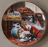 The Victorian Cat Mischief with the Hat Box W S George  