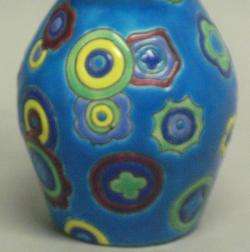 Rare Longwy Primavera Millefiori French Enameled Vase c. 1920 Art Deco 