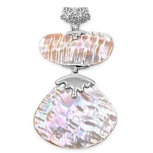    Sterling Silver Mother of Pearl Shell Fashion Pendant Jewelry