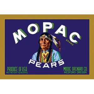  Mopac Brand Pears 28X42 Canvas Giclee