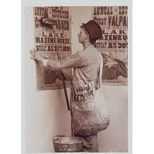   application,man,satchel,headlines,wall,advertisment,employment,1891