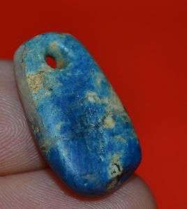 Rare Large Scorzalite Stone Pendant Bead Mauritania, Africa  