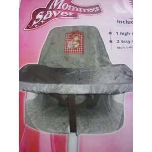  Mommys Saver High Chair Seat Cover & 2 Tray Covers   GREY 