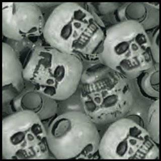 13mm SKULL BEAD Antiqued Night Glow in the Dark pk/50 Large Hole Made 
