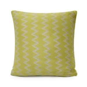  18 X 18 Modern Moss Green Zigzag Microfiber Throw Pillow 