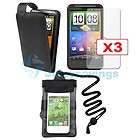   Case Bag+Leather Skin Cover+3x Screen Shield for HTC Inspire 4G