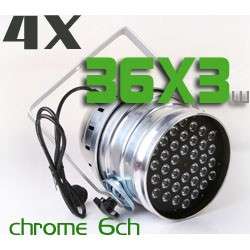 4X LED RGB PAR64 High Power Light 6CH DMX 36X3W Chrome  
