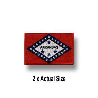 ARKANSAS STATE FLAG Iron On Embroidered PATCH Big 3 1/2  