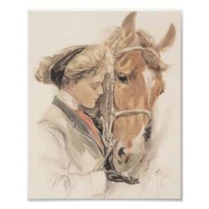  Horse and Lady Poster Vintage