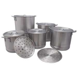  5 Piece Aluminum Stockpot with Steamer Case Pack 5 