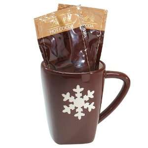 Hot Cocoa Snowflake Mug   Brown  Grocery & Gourmet Food