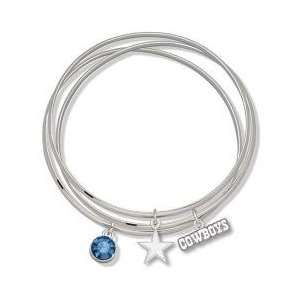  NFL Officially Licensed Blue Crystal Dallas Cowboys Bangle 