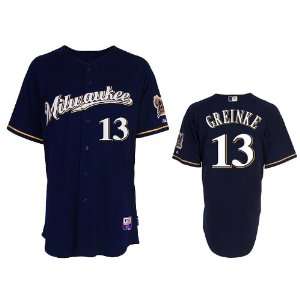 Milwaukee Brewers Baseball Jersey #13 Greinke Dark Blue Jerseys Size 