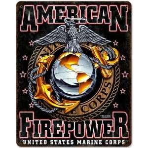  USMC Firepower Allied Military Metal Sign   Victory 
