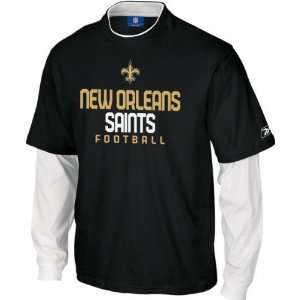  New Orleans Saints  Black  Upside Layered Long Sleeve T 