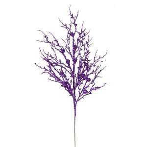 Pack of 6 Decorative Purple Violet Sparkle Berry Twig Crafting Sprays 
