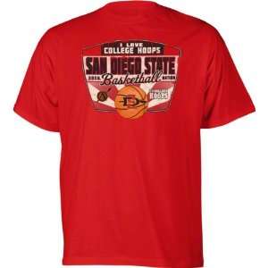   State Aztecs Cardinal I Love College Hoops T Shirt