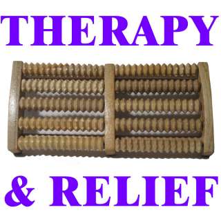   Massager 5 Row Wooden Roller Stress Relief Body Massage Relax Feet Spa
