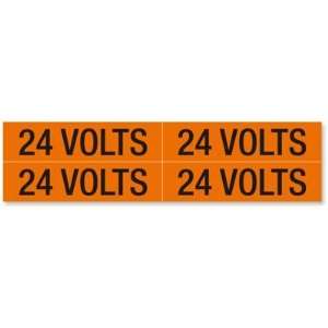  24 Volts, Medium (1 1/8 x 4 1/2) Label, 4.5 x 1.125 