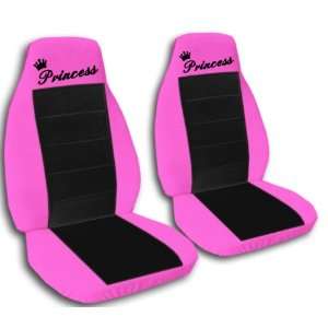  2 Hot pink and black Princess car seat covers, for a 
