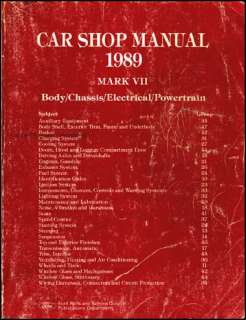 1989 Lincoln Mark VII Shop Manual 89 LSC Bill Blass  