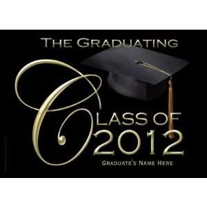  5x7 Class of 2012 Black Graduation Announcement (10 pack 