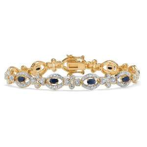 PalmBeach Jewelry 18K Gold Over Sterling Silver Midnight Sapphire and 