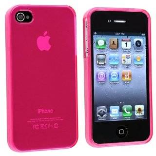 INSTEN] Clear Frost Hot Pink TPU Rubber Skin Case Compatible With 