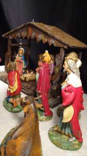   Paper Mache Nativity Set with 16 Large Figures plus Manger  