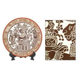  Ceramic plate, Maya Warrior