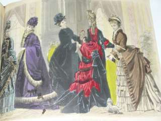 1875 FASHION Clothing DRESSES Ladies CHILDREN Hats VICTORIAN Color 