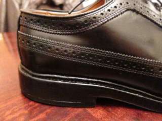 Allen Edmonds Macneil Black Polish Calf Skin Wingtip Oxford Shoes Sz 7 