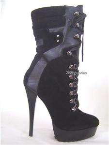 New BEBE Ivette Black Suede Leather Boot sz  