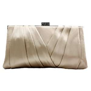 Apricot Satin Sophisticated Evening Purse   Clutch with High Quality 